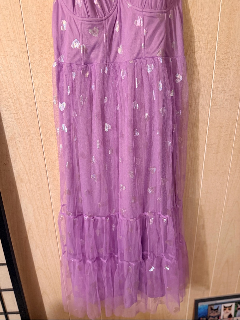 Betsey Johnson Lavender Heart Print Dress - Picture 6 of 10